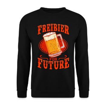 Beer Drinker Free Beer For Future - Unisex Sweatshirt - black - Front - Alina (178cm) & Michal (187cm)