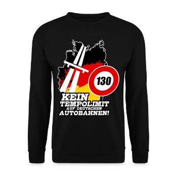 Autobahn Tempolimit Kein Tempolimit Auf Deutschen - Unisex Pullover - Schwarz - Vorne - Alina (178cm) & Michal (187cm)
