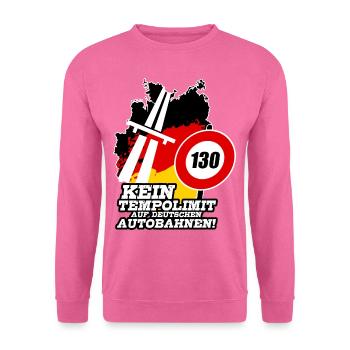 Autobahn Tempolimit Kein Tempolimit Auf Deutschen - Unisex Pullover - Pink - Vorne