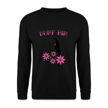 Weltfrauentag Dump Him Frauen Silhouette - Unisex Pullover - Schwarz - Vorne - Alina (178cm) & Michal (187cm)
