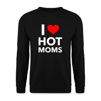 Anniversaire d’ami J’aime Les mamans chaudes - Sweat-shirt Unisexe - noir - Devant - Alina (178cm) & Michal (187cm)
