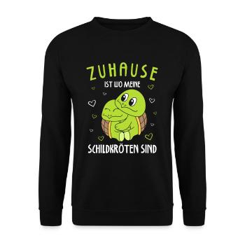 Zuhause Ist Wo Meine Schildkröten Sind - Unisex Pullover - Schwarz - Vorne - Alina (178cm) & Michal (187cm)