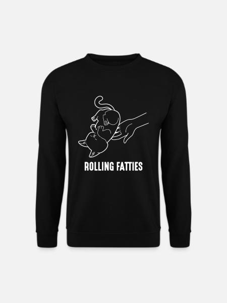 Rolling Fatties Dicke Katze - Unisex Pullover - Schwarz