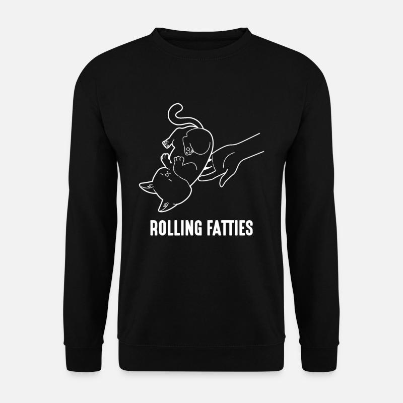 Rolling Fatties Dicke Katze - Unisex Pullover - Schwarz