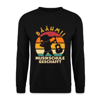 Bäähm Musikschule geschafft - Unisex Pullover - Schwarz - Vorne - Alina (178cm) & Michal (187cm)