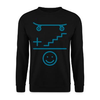 Skateboarder Skateboard And Stairs Smile - Unisex Sweatshirt - black - Front - Alina (178cm) & Michal (187cm)