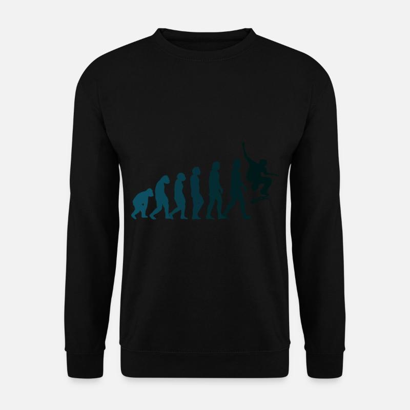 Skateboarder Skateboard Evolution - Unisex Pullover - Schwarz