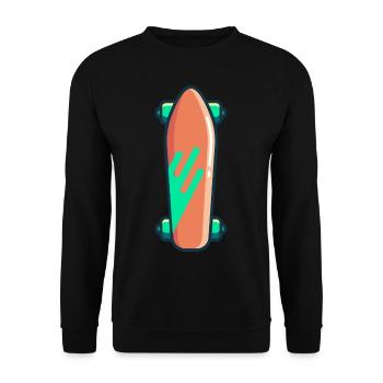 Skateboarder Retro Skateboard Vintage - Unisex Pullover - Schwarz - Vorne - Alina (178cm) & Michal (187cm)