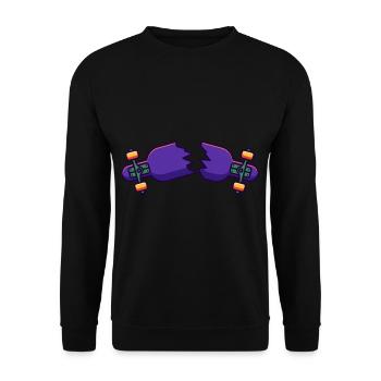 Skateboarder Cracked Skateboard - Unisex Sweatshirt - black - Front - Alina (178cm) & Michal (187cm)