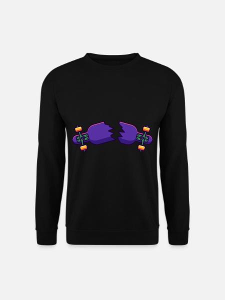 Skateboarder Cracked Skateboard - Unisex Sweatshirt - black