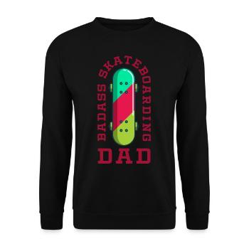 Skateboard Badass Skateboard Papa - Sweat-shirt Unisexe - noir - Devant - Alina (178cm) & Michal (187cm)