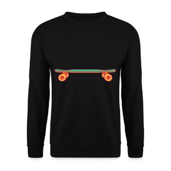 Skateboard Retro Longboard Vintage - Unisex Pullover - Schwarz - Vorne - Alina (178cm) & Michal (187cm)