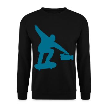 Skateboarder Skateboard Cinéaste - Sweat-shirt Unisexe - noir - Devant - Alina (178cm) & Michal (187cm)