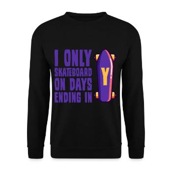 Skateboarder disant drôle je ne fais que du skateboard sur - Sweat-shirt Unisexe - noir - Devant - Alina (178cm) & Michal (187cm)