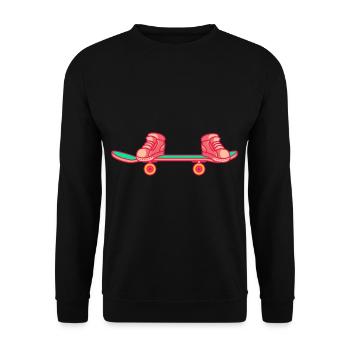 Skateboarder Sneaker Sur Skateboard - Sweat-shirt Unisexe - noir - Devant - Alina (178cm) & Michal (187cm)