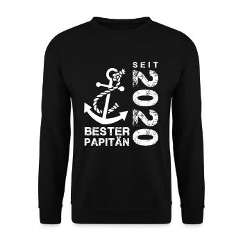 Papitän seit 2020 - Unisex Pullover - Schwarz - Vorne - Alina (178cm) & Michal (187cm)