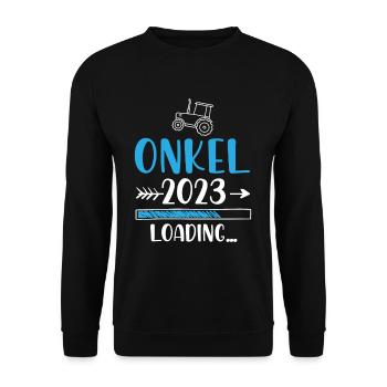 Onkel 2023 Loading - Unisex Pullover - Schwarz - Vorne - Alina (178cm) & Michal (187cm)