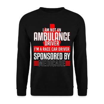 Ambulance Driver Race Car Sponsored - Unisex Sweatshirt - black - Front - Alina (178cm) & Michal (187cm)