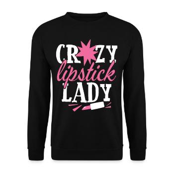 Vintage Lipstick Artwork Distressed - Unisex Sweatshirt - black - Front - Alina (178cm) & Michal (187cm)