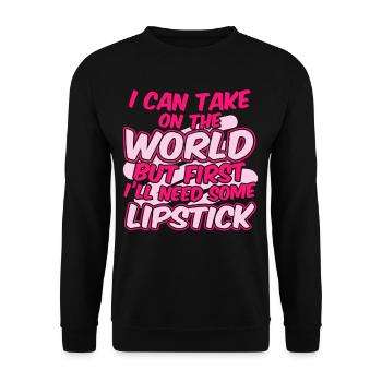 Paint It Black Dark Lipstick Lover - Unisex Sweatshirt - black - Front - Alina (178cm) & Michal (187cm)