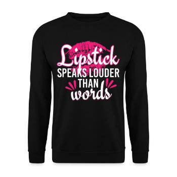 Put Your Lipstick On And Hustle - Unisex Sweatshirt - black - Front - Alina (178cm) & Michal (187cm)