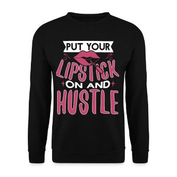 There Is Nothing That Lipstick Cant Fix - Unisex Sweatshirt - black - Front - Alina (178cm) & Michal (187cm)