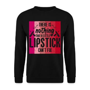 Lipstick Makes Everything Better - Unisex Sweatshirt - black - Front - Alina (178cm) & Michal (187cm)