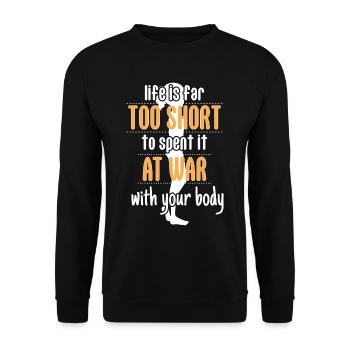 Im More Than My Weight Anorexia Aware - Unisex Sweatshirt - black - Front - Alina (178cm) & Michal (187cm)