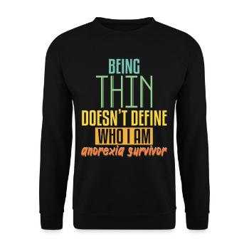 Life Is To Short For War With Your Body - Unisex Sweatshirt - black - Front - Alina (178cm) & Michal (187cm)