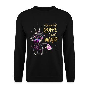 Coffee And Magic Wicca Goth Witch - Unisex Sweatshirt - black - Front - Alina (178cm) & Michal (187cm)