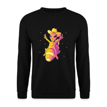 Alien Cowboy Love Space Fun - Sweat-shirt Unisexe - noir - Devant - Alina (178cm) & Michal (187cm)