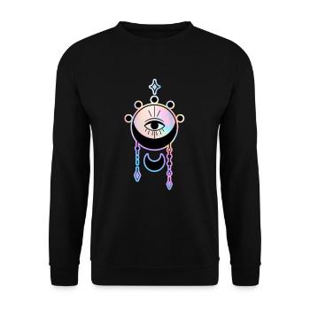 Esoteric Eye Mystical Symbol - Unisex Sweatshirt - black - Front - Alina (178cm) & Michal (187cm)