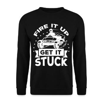 Fire It Up Get it Stuck - Unisex Sweatshirt - black - Front - Alina (178cm) & Michal (187cm)