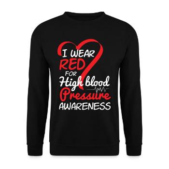 Red High Blood Pressure Awareness - Unisex Sweatshirt - black - Front - Alina (178cm) & Michal (187cm)