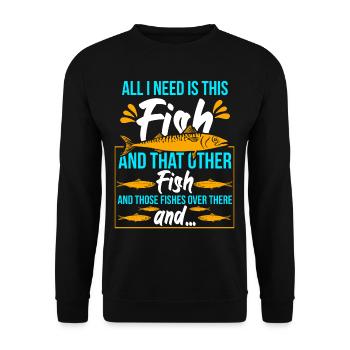I Need That Fish And That Other - Unisex Sweatshirt - black - Front - Alina (178cm) & Michal (187cm)