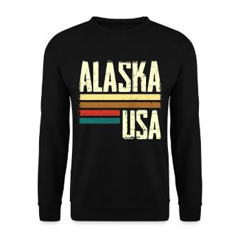 Retro Vintage Alaska - Unisex Sweatshirt - black - Front - Alina (178cm) & Michal (187cm)