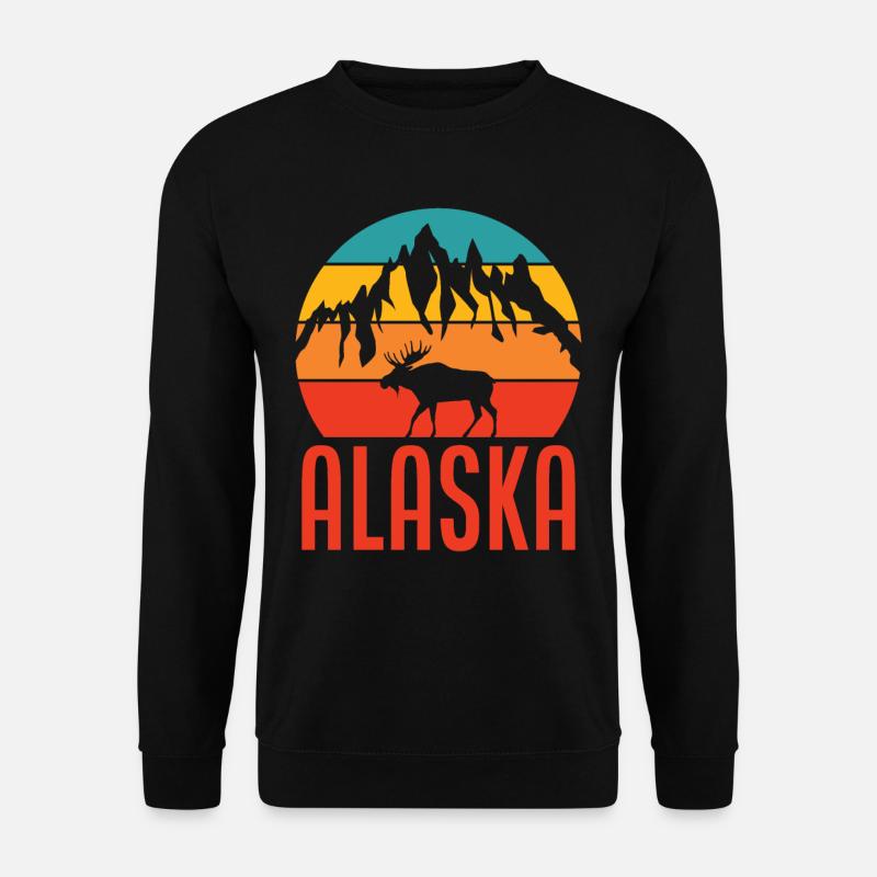 Alaska Elch Berge - Unisex Pullover - Schwarz