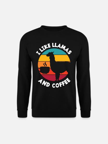 Lama Kaffee - Unisex Pullover - Schwarz