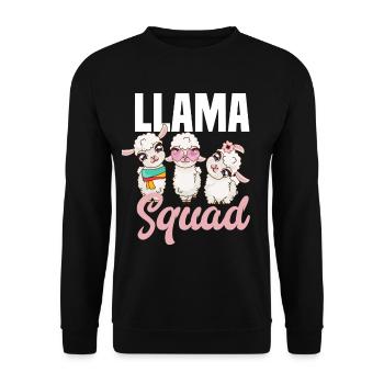Lama Team Girl Cadeau - Sweat-shirt Unisexe - noir - Devant - Alina (178cm) & Michal (187cm)