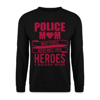 Policier Mère Police Maman La plupart des gens ne se rencontrent jamais - Sweat-shirt Unisexe - noir - Devant - Alina (178cm) & Michal (187cm)