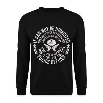 Policier disant qu’il ne peut pas être hérité et ne peut pas - Sweat-shirt Unisexe - noir - Devant - Alina (178cm) & Michal (187cm)