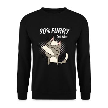 90% Furry Fursona Furries Fandom Fursuit - Unisex Pullover - Schwarz - Vorne - Alina (178cm) & Michal (187cm)