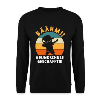 Grundschule geschafft Absolvent Abgänger - Unisex Pullover - Schwarz - Vorne - Alina (178cm) & Michal (187cm)