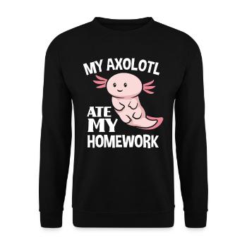 Axolotl Homework - Unisex Sweatshirt - black - Front - Alina (178cm) & Michal (187cm)