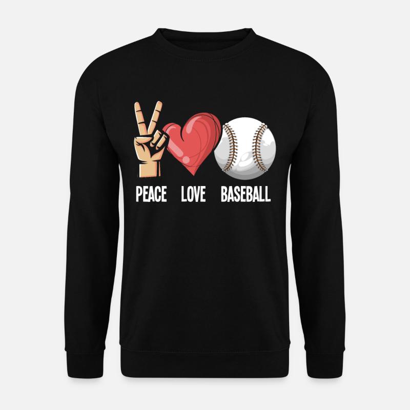 Baseball Friede Liebe - Unisex Pullover - Schwarz