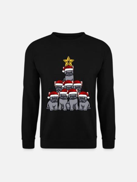 Frenchie Weihnachtsbaum - Unisex Pullover - Schwarz
