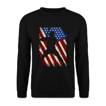 Baseball USA - Unisex Pullover - Schwarz - Vorne - Alina (178cm) & Michal (187cm)