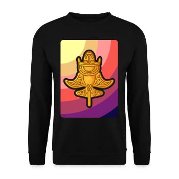 Ancient Astronaut Theory Quimbaya Airplane - Unisex Sweatshirt - black - Front - Alina (178cm) & Michal (187cm)