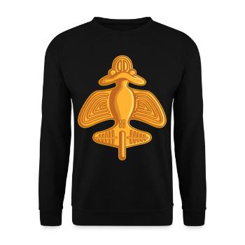 Ancient Astronaut Theory Quimbaya Airplane - Unisex Sweatshirt - black - Front - Alina (178cm) & Michal (187cm)