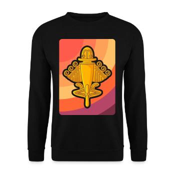 Ancient Astronaut Theory Quimbaya Airplane - Unisex Sweatshirt - black - Front - Alina (178cm) & Michal (187cm)